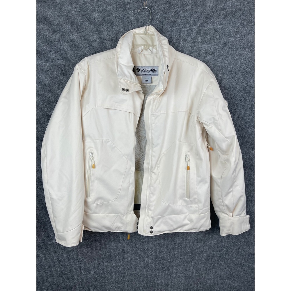 Columbia Titanium Omni-Tech Ski Jacket Womens L White Good Waterproof Winter